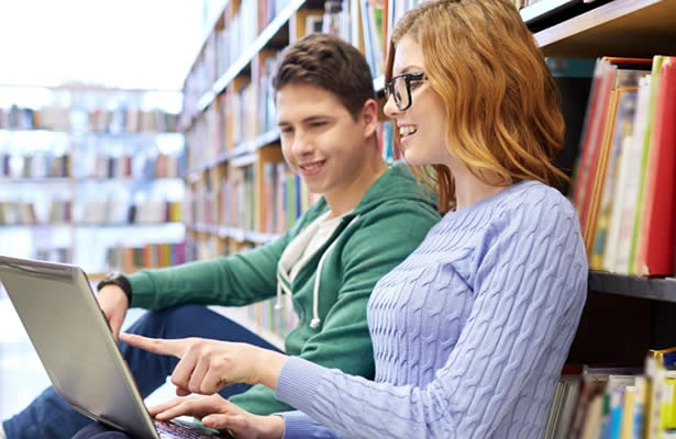Two people browsing the internet