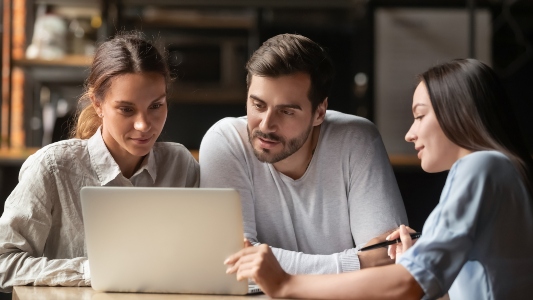  Couple seeking mortgage payment holiday advice from their mortgage lender