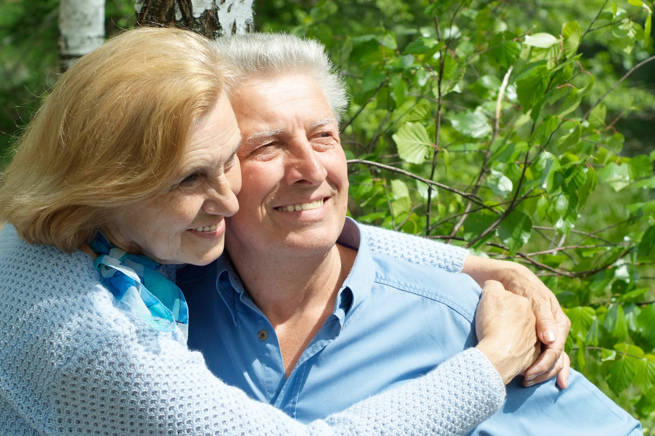 Older couple outside
